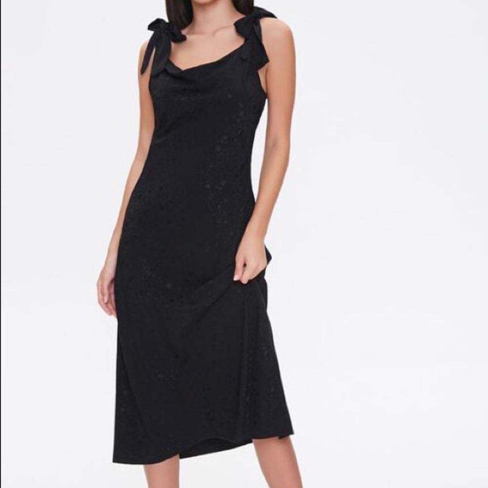Forever21 Floral Cowl Neck Midi Dress Black (NWT)